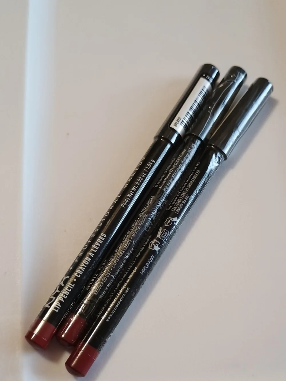 3 x NYX Slim Lip Pencil Creamy Lip Liner, Plum